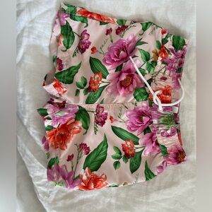 Janie and Jack 6-12 month floral swim shorts